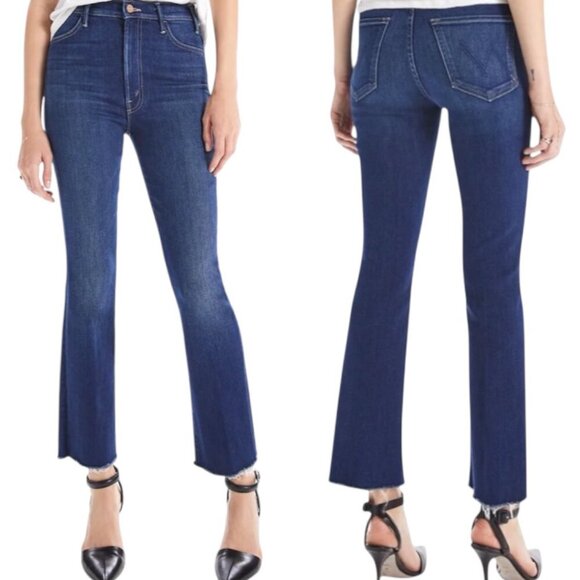 Mother The Hustler Ankle Fray High Rise Flare Jeans Size 25 In Home Movies - Picture 16 of 16